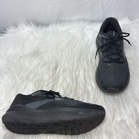 Brooks Ghost Max Men\'s Black/Black/Ebony Athletic‎ Shoes Wide Width Sz 9 (2E) main image 4